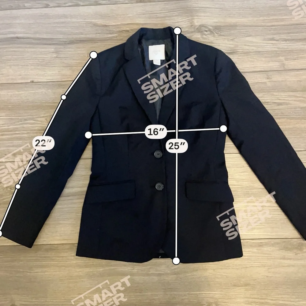 J. Crew Women's‎ Black Two-Button Wool Blazer 00 Petite